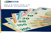 BILLETES DE LA SERIE EUROPA · Gire el billete. Pequeños símbolos «€» se mueven alrededor del número en la parte superior de la banda plateada. Los símbolos «€» se ven