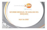 Consolidado Abril 2009 - XM S.A. E.S.P. Mensual Anlisis del Mercado... · PDF file INFORME DEMANDA DEL SIN a abril de 2009 Mensual (abril/2009 vs abril/2008 ) Considerando el efecto
