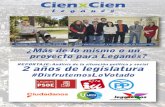 Cien xCien - Unión por Leganés ULEG · parece haber tocado suelo y que tuvo 6 concejales en 2015 y el 21% de los votos (en las elecciones mu - nicipales de 1983 llegaron a tener