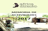 MEMORIA DE ACTIVIDADES - África Directo · El apoyo de África Directo al centro se puede resumir en las siguientes actividades: -Identificación de menores con discapacidad en las