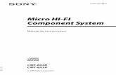 Micro HI-FI Component System · Sistema de Micro-Componente de Alta Fidelidad Modelo : CMT-BX4R/BX3R POR FAVOR LEA DETALLADAMENTE ESTE MANUAL DE INSTRUCCIONES ANTES DE CONECTAR Y