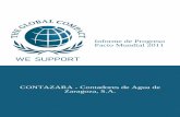 Informe de Progreso Pacto Mundial 2011 · Implantación: En el 2011 todo los empleados de CONTAZARA (54 empleados) estaban dentro del Convenio Colectivo Siderometal úrgico de Zaragoza.