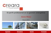 El perfil profesional en la gestión energética Darío Pérez...Algunas de las posibles vías de entrada que ayuden al alumno a prepararse de cara a la entrada en el mercado laboral,