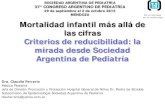 Clasificación de la mortalidad infantil según criterios de … CONARPE/ferrario... · 2016. 2. 2. · El riesgo de muerte de los menores de un año, medido por la tasa de mortalidad