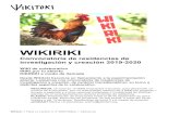 WIKIRIKI convocatoria residencias 20192020...Wikitoki | Plaza La Cantera, 5- 2º 48003 Bilbao | wikitoki.org WIKIRIKI Convocatoria de residencias de investigación y creación 2019-2020