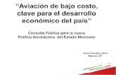 “Aviación de bajo costo, - Gob · - Aviacsa en 2009 (2.6M pax volaron en 2008) - Mexicana en 2010 (6.8M pax en 2009; 11.8M x grupo) Caso de Estudio: OMA – Tráfico Doméstico