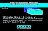 Crisis Económica y Financiación Educativa · Crisis Económica y Financiación Educativa. 4 Cuadernos de Información Sindical // 1/2016. Índice de Tablas Tabla 1 Evolución de