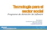 Tecnología para el sector socialconexioncolombia.s3.amazonaws.com/pdf/dia_de_la... · Donación de software Software para computadores propiedad de la organización •Cada licencia