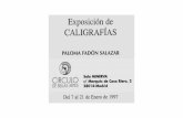 “Estar” · Exposición de CALIGRAFÍAS PALOMA FADÓN SALAZAR Sala MINERVA c/ Marqués de Casa Riera, 2 DE BELIAS ARTES 28014-Madrid Del 7 al 21 de Enero de 1997