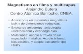 Alejandro Butera Centro Atómico Bariloche, CNEA. · Magnetismo en films y multicapas Alejandro Butera Centro Atómico Bariloche, CNEA. • Anisotropía en materiales magnéticos