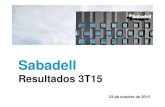 Presentación de resultados 3T2015 - Banco Sabadell · 2020. 6. 2. · Aviso legal Esta presentación (la “Presentación”) ha sido preparada y es responsabilidad de Banco de Sabadell,