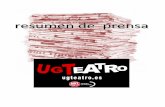 resumendeprensa - enlaces.ugtmurcia.esenlaces.ugtmurcia.es/nuevaweb/multimedia/Dossier de... · - XVII Certamen de Comedias de La Palma (C artagena), Febrero de 2015: Premio a Mejor