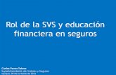 Rol de la SVS y educación financiera en seguros · 2020. 8. 4. · Educación financiera • Participación en Ferias de Educación Financiera. • Campañas informativas sobre los
