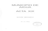 MUNICIPIO DE AIGUA ACTA XIX - maldonado.gub.uy · ACTA XIX: En la ciudad de Aiguá, a los catorce días del mes de diciembre de dos mil quince, siendo la hora veinte y diecinueve