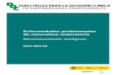 Seguridad y Salud Laboral Castilla-La Mancha - DIRECTRICES · PDF file 2018. 4. 9. · Neumoconiosis por metal duro o widia. Neumoconiosis provocada por inhalación de metal duro (combinación