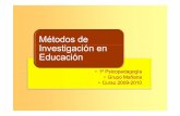 Métodos de Investigación en Educación...Tema 9: La regresión lineal MÉTODOS DE INVESTIG. EN EDUCACIÓN XY XY X2 3. Coeficientes “a” y “b” 4 110 440 16 ∑Χ∑Υ∑ΧΥΧ2