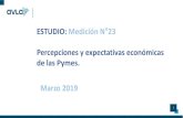 ESTUDIO: Medición N 23 Percepciones y expectativas … · 2019. 12. 31. · Percepciones y expectativas económicas de las Pymes. Marzo 2019 1. OBJETIVO GENERAL Identificar y conocer