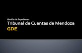 Gestión de Expedientes Tribunal de Cuentas de Mendoza · 2017. 12. 21. · ADECUACIÓN PRESENTACION INICIAL Pasos a seguir para generar un EE en GDE Envío de EE al Tribunal de Cuentas