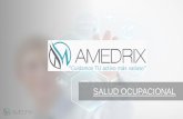 SALUD OCUPACIONAL - Amedrixamedrix.com/presentacion-servicios-medicos-amedrix.pdf · 2020. 2. 2. · SALUD OCUPACIONAL. Misión Empresa creada con profesionistas enfocados a la atención