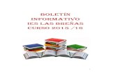 BOLETÍN INFORMATIVOieslasbreñas.es/paginas/nuestro_centro/Boletin... · * Sala de estudio. * Ascensores (2). 7. SIMULACRO DE EVACUACIÓN DEL CENTRO Para este curso escolar 2015/16