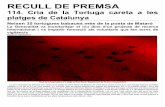 RECULL DE PREMSAantlaformiga.org/publicacions/pdfs/reculls/recull114.pdf · 2018. 9. 7. · RECULL DE PREMSA 114. Cria de la Tortuga careta a les platges de Catalunya Neixen 35 tortugues
