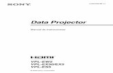Data Projector - Sony€¦ · tierra y que cumpla con la normativa de seguridad de cada país, si procede. 2.Utilice un cable de alimentación (cable de alimentación de 3 hilos)/conector/enchufe
