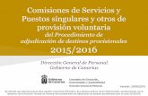 Gobierno de Canarias Dirección General de Personal adjudicación de … · 2015. 5. 25. · Comisiones de Servicios y Puestos singulares y otros de provisión voluntaria del Procedimiento