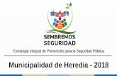 Municipalidad de Heredia - 2018 · 2018. 11. 7. · 132 Factores resultantes 18 Factores priorizados 11 Delitos 7 Riesgos Sociales Pareto General 8 estratos poblacionales Sembremos