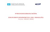 PROGRAMACIÓN DEPARTAMENTO DE INGLÉS 2020. 9. 13. · EOI de Ferrol: Programación didáctica departamento de Inglés – Curso 2019/2020 5 b) Contidos discursivos ..... 88 • Coherencia