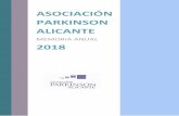 ASOCIACIÓN PARKINSON ALICANTE...Asociación Parkinson Alicante C/ General Pintos 11-13, Bajo 03010 Alicante 3 MEMORIA ANUAL 2018 Registro Nº 469, de Asociaciones de Interés Municipal.