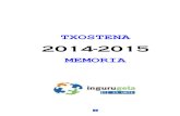 MEMORIA - euskadi.eus · TXOSTENA 2014-2015 MEMORIA. 2 INGURUGELA ARABA Baiona, 56-58 01010 Vitoria-Gasteiz ... lankidetza-hitzarmena berriztu zuten. EcoEuskadi 2020 Garapen Jasangarrirako