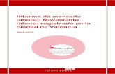 Informe de mercado laboral: Movimiento laboral registrado ...valenciactiva.valencia.es/sites/default/files/sepe... · municipio de València como para el conjunto de España (-0,21%