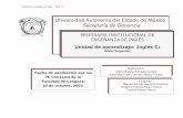 Universidad Autónoma del Estado de México Secretaria de ...politicas.uaemex.mx/programas1/sociologia/Núcleo... · La caracterización e instrumentación para la homologación de