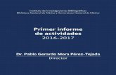 Primer informe de actividades - UNAM · Primer informe de actividades 2016-2017 Dr. Pablo Gerardo Mora Pérez-Tejada Director. Índice Informe de labores 2016-2017 Programas estratégicos: