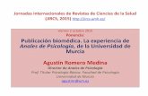 viernes 2 octubre 2015 Ponencia: Publicación biomédica ...jircs.umh.es/files/2015/10/PonenciaJIRCS2015c-AgustinRomero.pdf · Anales de Psicología, de la Universidad de Murcia Agustín