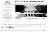 Mérida, Yucatán, México, 13 de Abril de 2020, Número ...2 19 Registro Estatal de Publicaciones Oficiales de Yucatán No. CJ-DOGEY-GM-008 GACETA MUNICIPAL GACETA MUNICIPAL Acuerdo