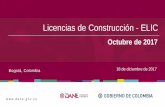 Licencias de Construcción - ELIC€¦ · Timestre móvil, ago - oct (2015 ... Resumen Octubre de 2017, con 1.961.822 m2 de área aprobada, es el octubre con menor licenciamiento
