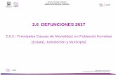 2.6 DEFUNCIONES 2017...Diagnóstico Estatal de Salud D.R.© Servicios de Salud de Morelos 2019, México. Servicios de Salud de Morelos Dirección de Planeación y Evaluación Diagnóstico