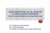 EVALUACION DE LA CALIDAD DE LA EDUCACION SUPERIOR: de ...imecca1.com.mx/docs/humbertocantu.pdf · Validez de constructo, de contenido y confiabilidad del instrumento Lista de cotejo