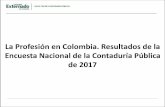 La Profesión en Colombia. Resultados de la Encuesta ......Resultados de la Encuesta Nacional de la Contaduría Pública de 2017. Observatorio de Pronunciamientos Profesionales –APPO