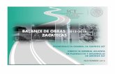 BALANCE DE OBRAS 2013-2018 ZACATECAS · 16/04/2012 09/07/2014 26.10 n/a 21.50 concluidas 2013-2014 caminos rurales y alimentadores 12096520019 0 33 e.c. (fresnillo - vicente guerrero)