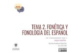 TEMA 2. FONÉTICA · 2019. 10. 8. · Fonética articulatoria Fonética acústica Fonética perceptiva o auditiva - Fonación y articulación - Propiedades físicas de lo sonidos