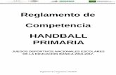 Reglamento de Competencia HANDBALL PRIMARIA...El Handball se debe entender como una filosofía cuyo objetivo esencialmente es el juego para niños y niñas. La prioridad de ese deporte