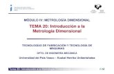 TEMA 20: Introducción a la Metrología Dimensionalehu.eus/manufacturing/docencia/1244_ca.pdf · 2014. 1. 21. · Tema 20: Introducción a la Metrología Dimensional 7/10 3. El laboratorio