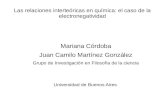 Mariana Córdoba Juan Camilo Martínez González · Las relaciones interteóricas en química: el caso de la electronegatividad Mariana Córdoba Juan Camilo Martínez González Grupo
