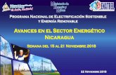 Avances en el Sector Energético Nicaragua · 2018. 11. 22. · Programa Nacional de Electrificación Sostenible y Energía Renovable 22 Noviembre 2018 Avances en el Sector Energético