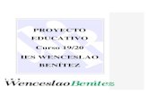 PROYECTO EDUCATIVO Curso 19/20 IES WENCESLAO BENÍTEZieswenceslaobenitez.es/wp-content/uploads/2020/02/... · Wenceslao Benítez quiere dar a sus actuaciones. Para ello, enumeramos