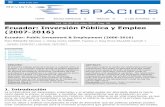 Vol. 38 (Nº 52) Año 2017. Pág. 30 Ecuador: Inversión ...revistaespacios.com/a17v38n52/a17v38n52p30.pdf · asalariado y el deterioro de la estructura del empleo. Como resultado
