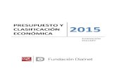 PRESUPUESTO Y CLASIFICACIÓN 2015 ECONÓMICA · 2017. 11. 17. · presupuesto y clasificaciÓn econÓmica para el ejercicio 2015 7 1.3. comparativa 2013 – 2015. estado de ingresos