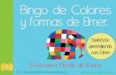 Bingo de Colores y Formas de Elmer By Rukkia...El Revolero Mundo de Rukkia  Solo para uso personal. No comercial. Bingo de Colores y formas de Elmer.